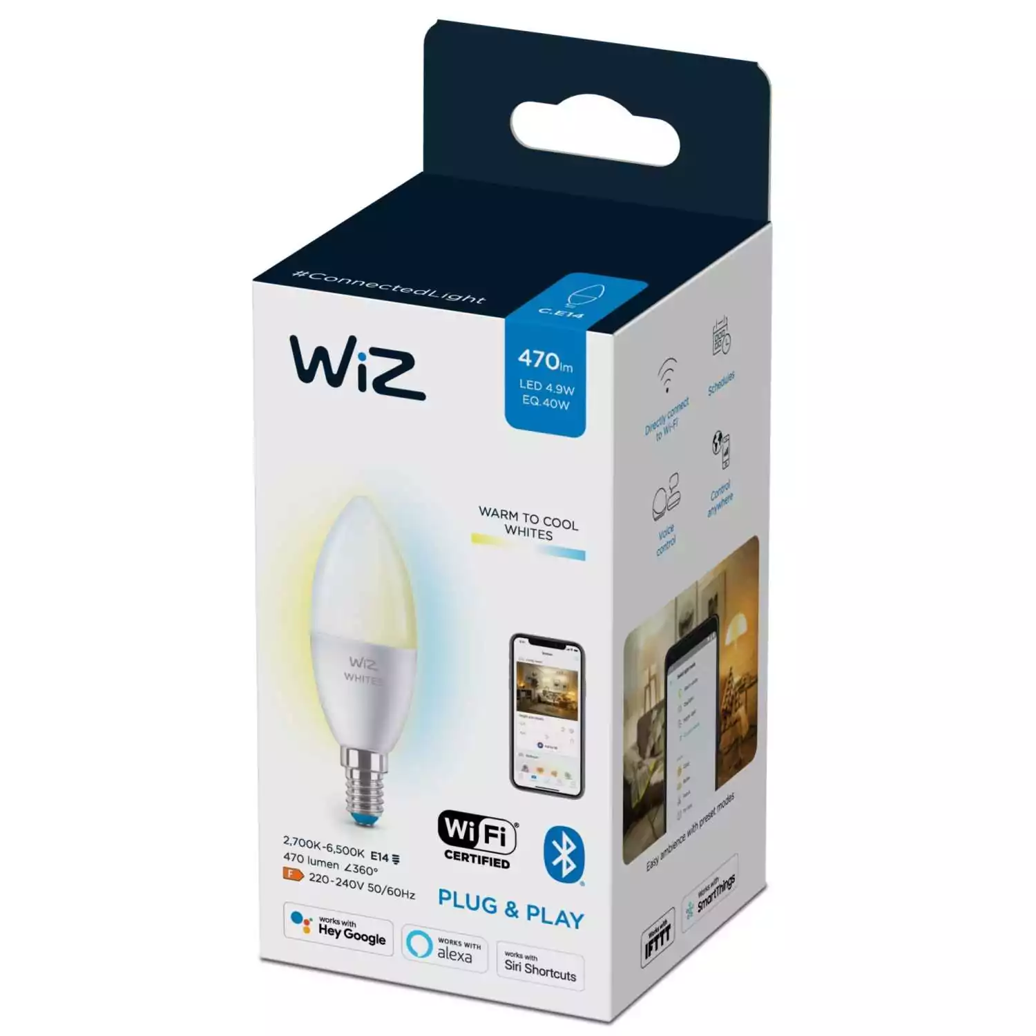 Умная лампочка WiZ Wi-Fi BLE, 40 Вт, белый свет 10