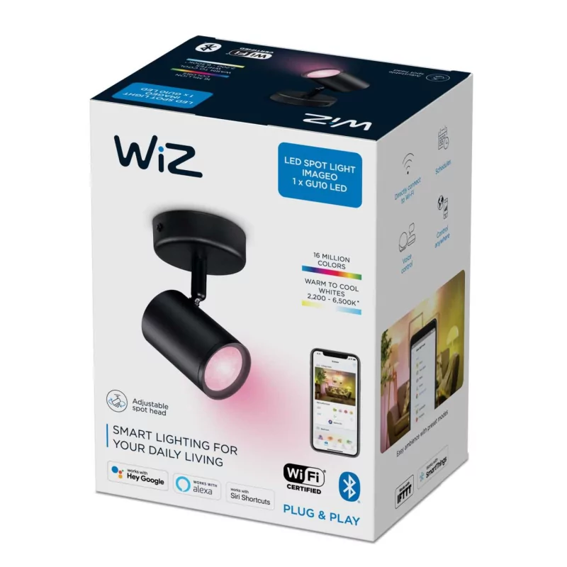 Умный потолочный светильник WiZ Imageo Spots 1x5W B 22-65K RGB 6