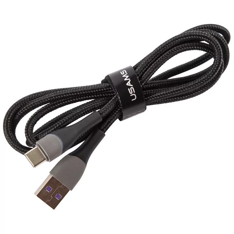 Дата-кабель Usams US-SJ542 U77 USB-Type-C 1.2 м, чёрный 2