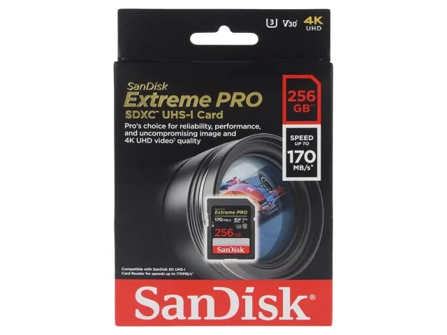 Карта памяти Sandisk Extreme Pro SDXC Card 256GB 3