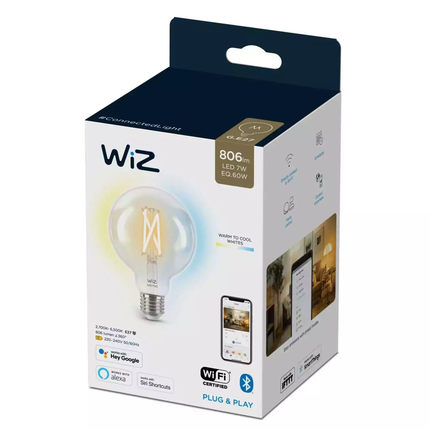 Умная лампочка WiZ Wi-Fi BLE, 60 Вт, белый свет 2