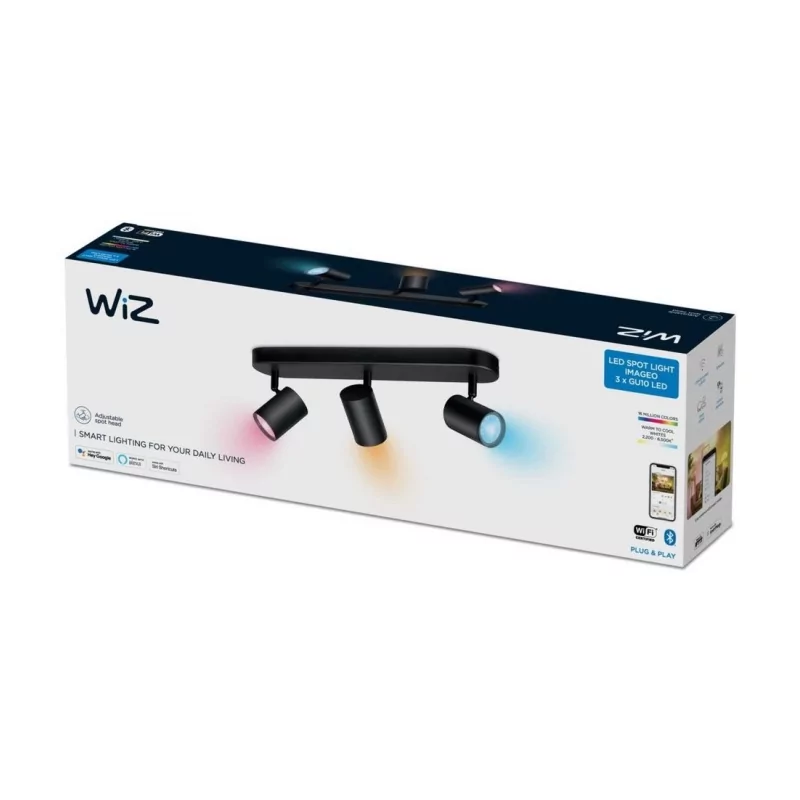Умный потолочный светильник WiZ Imageo Spots 3x5W B 22-65K RGB, чёрный 4