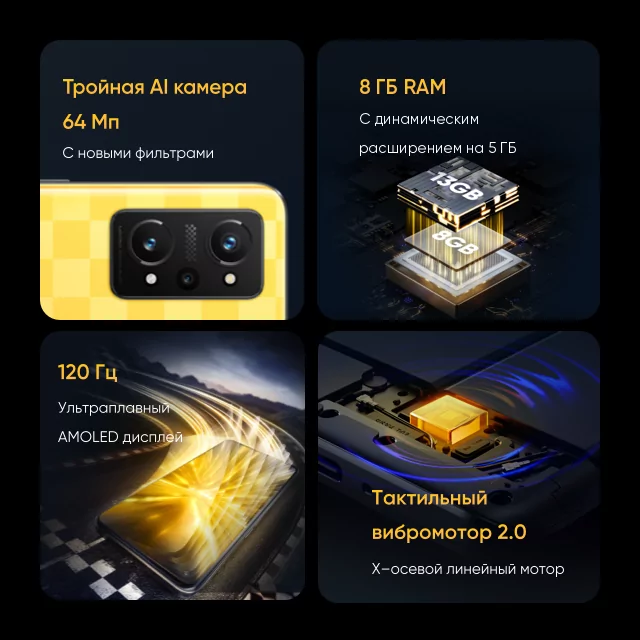 Смартфон Realme GT Neo 3T 8/256 ГБ Dash yellow 27