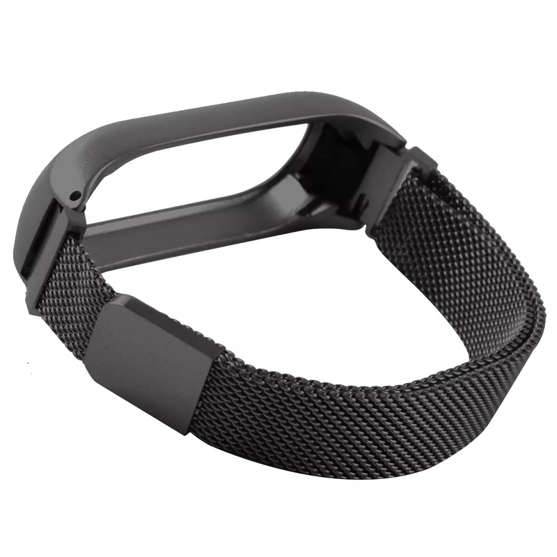Ремешок металлический с магнитом Red Line для фитнес-браслета Xiaomi Mi Band 5/6, чёрный 2