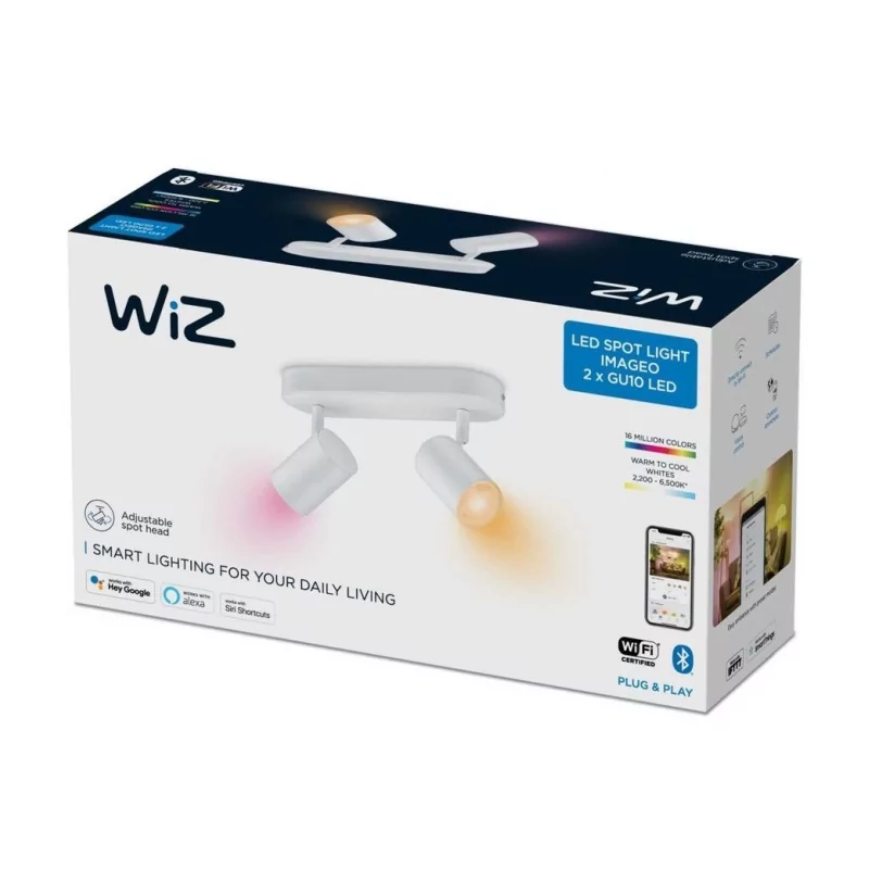 Умный потолочный светильник WiZ Imageo Spots 2x5W W 22-65K RGB, белый 6