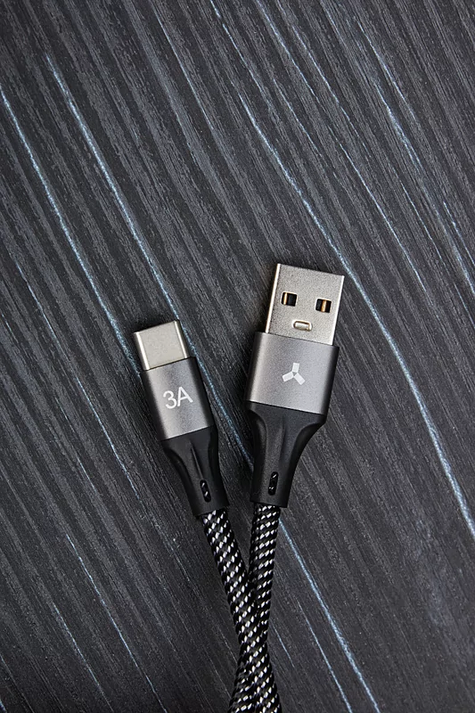 Кабель Accesstyle AC30-F100M USB-Type C 1м Black-Gray 4