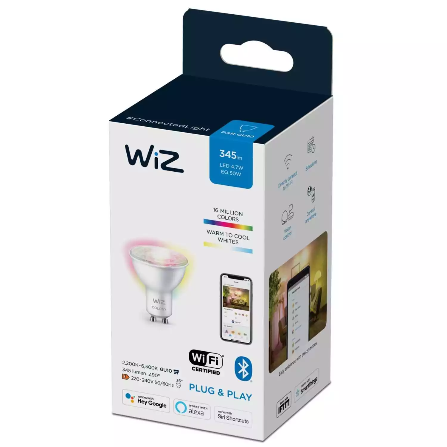 Умная лампочка WiZ Wi-Fi BLE, 50 Вт, RGB+CCT 2