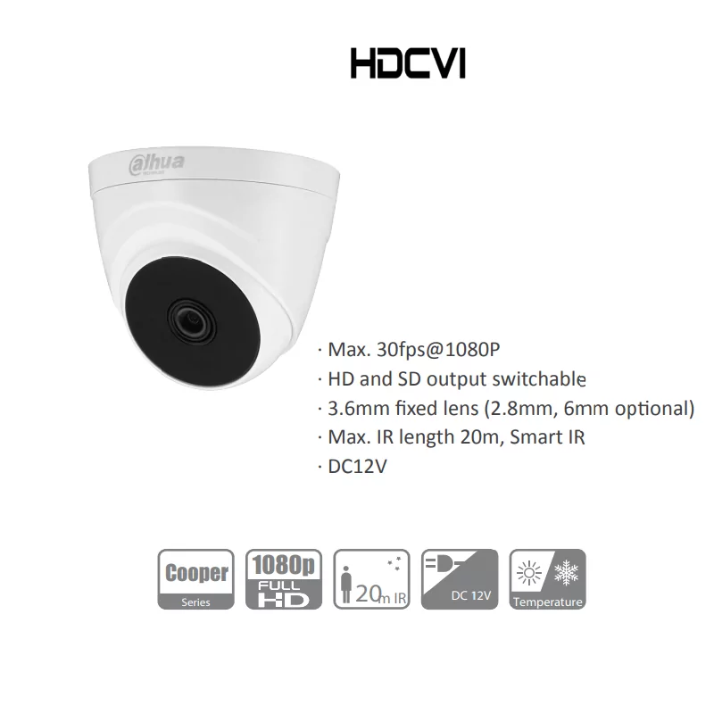 Купольная HDCVI-видеокамера EZ-IP by Dahua EZ-HAC-T1A21P-0280B 7
