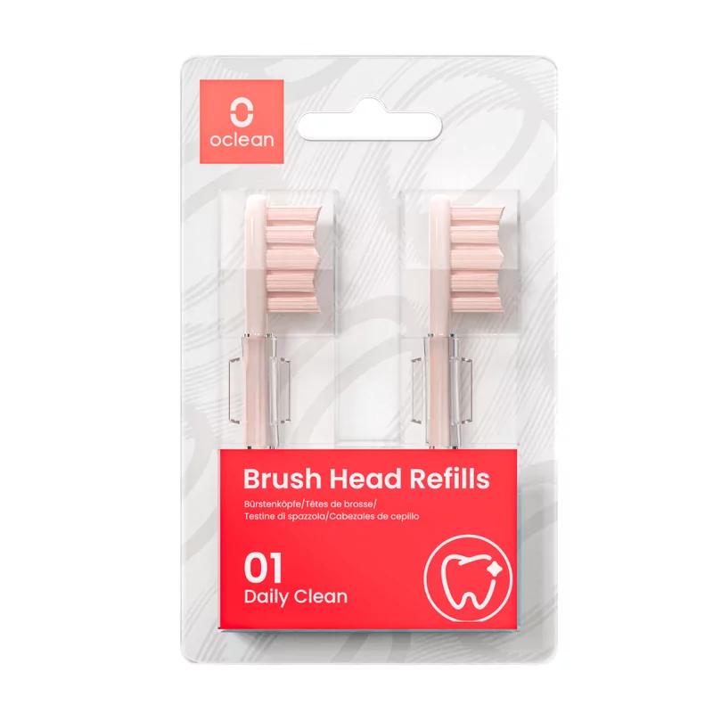 Комплект насадок для электрической зубной щетки Oclean X Pro 2 шт, розовый 12