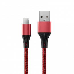 Кабель Accesstyle AL24-F100M USB-Lighting 1м Red+Black