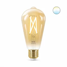 Умная лампочка WiZ Wi-Fi BLE50WST64E27920-50Amb1PF/6, жёлтый свет