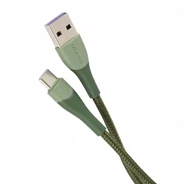 Дата-кабель Usams US-SJ542 U77 USB-Type-C 1.2 м, зелёный