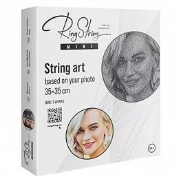 Набор RingString Mini для создания картины нитью по своему фото, размер 35х35 см