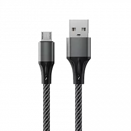 Кабель Accesstyle AM24-F100M USB-Micro USB 1м Black-Gray