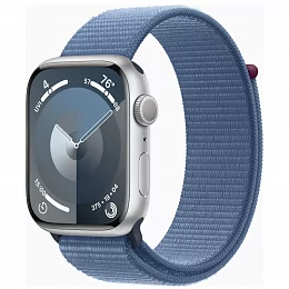 Смарт-часы Apple Watch Series 9 45мм размер 145-220мм серебряный/синий