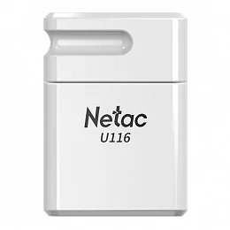Флешка USB Netac U116 32ГБ USB2.0 белый (9NT03U116N-032G-20WH)