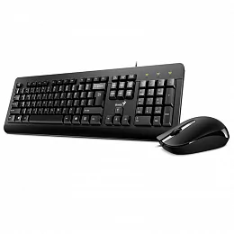 Комплект проводная клавиатура + мышь Genius KM-160 Black