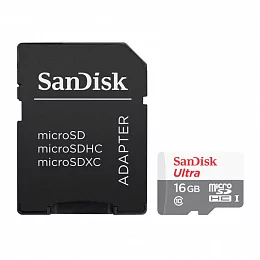 Карта памяти SanDisk Ultra Android microSDHC+SD Adapter 16GB