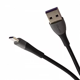 Дата-кабель Usams US-SJ542 U77 USB-Type-C 1.2 м, чёрный