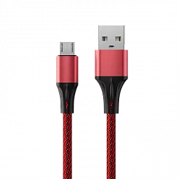 Кабель Accesstyle AM24-F100M USB-Micro USB 1м Red+black