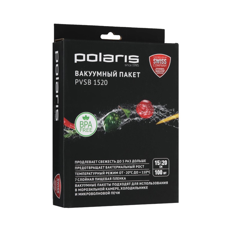 

Пакеты для вакууматора Polaris PVSB 1520 100шт., прозрачный