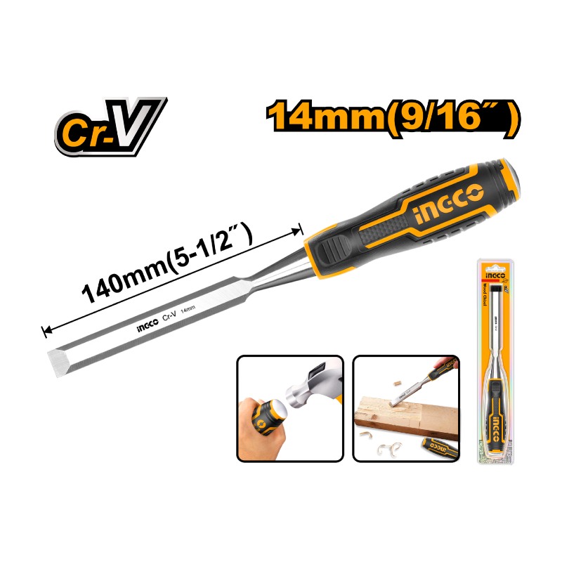

Стамеска 14x140мм, CrV, INGCO HWC0806 INDUSTRIAL