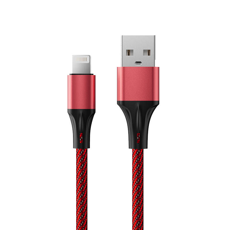 Accesstyle Кабель Accesstyle AL24-F100M USB-Lighting 1м Red+Black