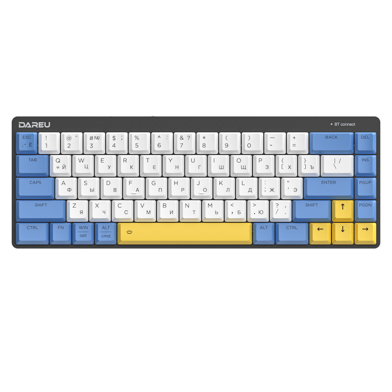 Dareu Беспроводная клавиатура Dareu EK868 White/Blue/Yellow (Brown Switch)