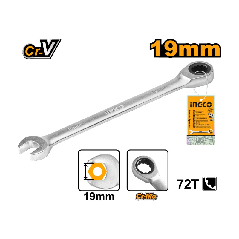 

Комбинированный трещоточный гаечный ключ INGCO HCSPAR191