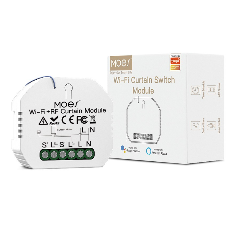 

Умный переключатель Moes MS-104 Wi-Fi + RF Switch Module