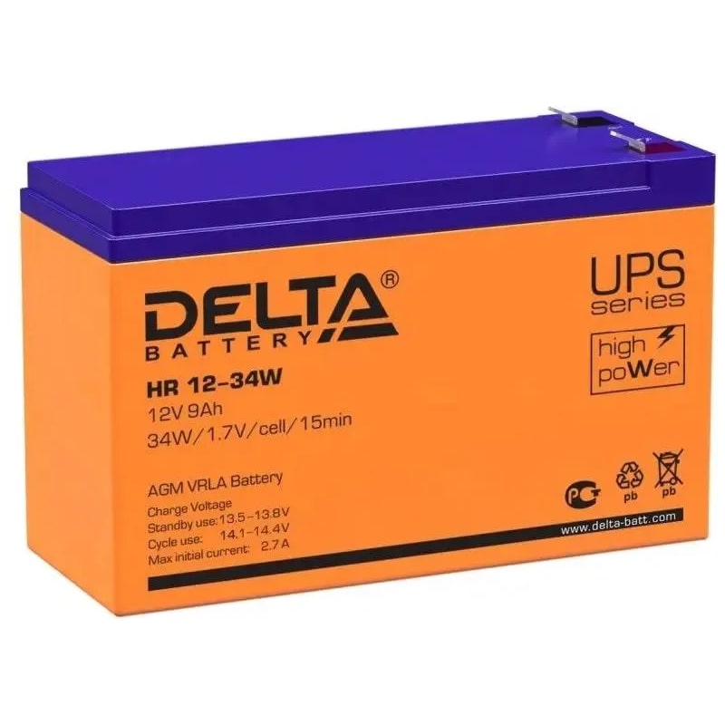 

Аккумуляторная батарея DELTA BATTERY HR 12-34 W (12 В / 9 Ач)