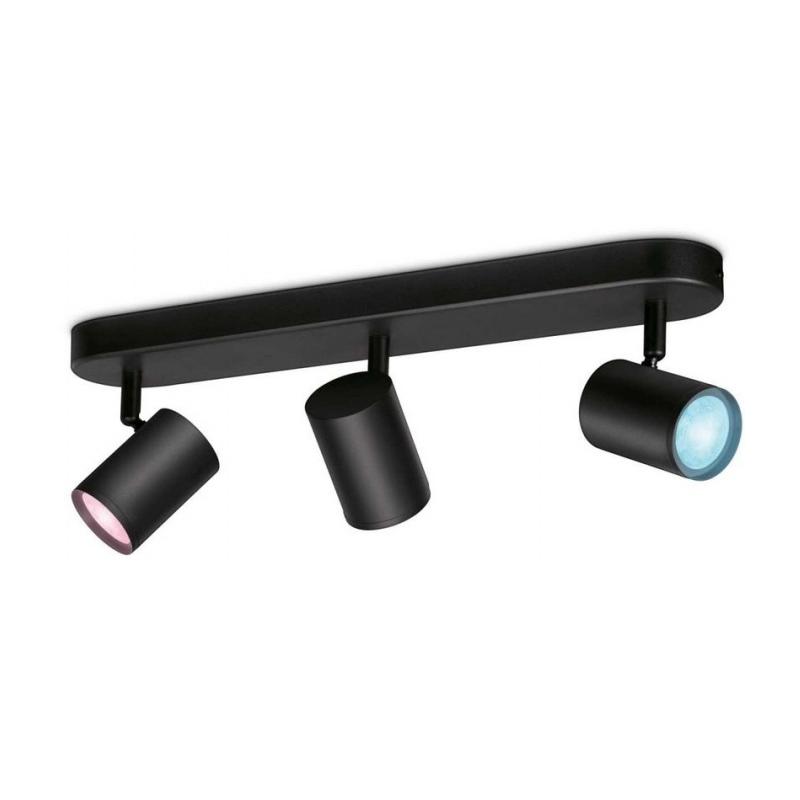

Умный потолочный светильник WiZ Imageo Spots 3x5W B 22-65K RGB, чёрный