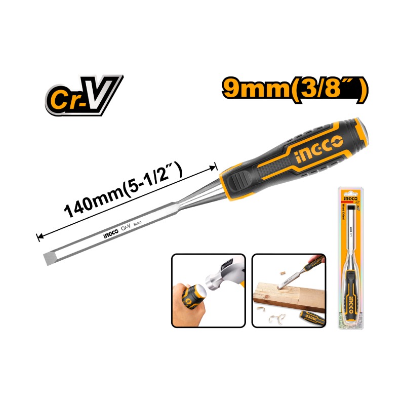 

Стамеска 9x140мм, CrV, INGCO HWC0806 INDUSTRIAL