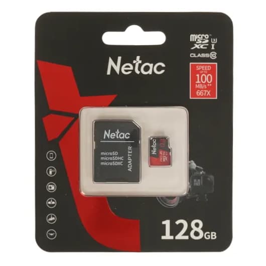 Карта памяти microSDXC Netac P500 Extreme Pro 128GB (NT02P500PRO-128G-R)