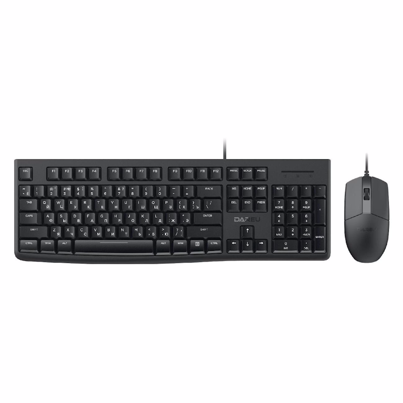 Комплект проводной клавиатура + мышь Dareu MK185 Black, 1.8 м