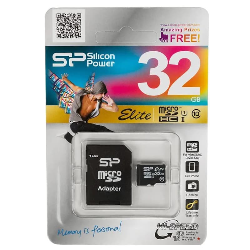 Silicon Power Карта памяти Silicon Power Elite MicroSDHC 32GB (SP032GBSTHBU1V10SP)