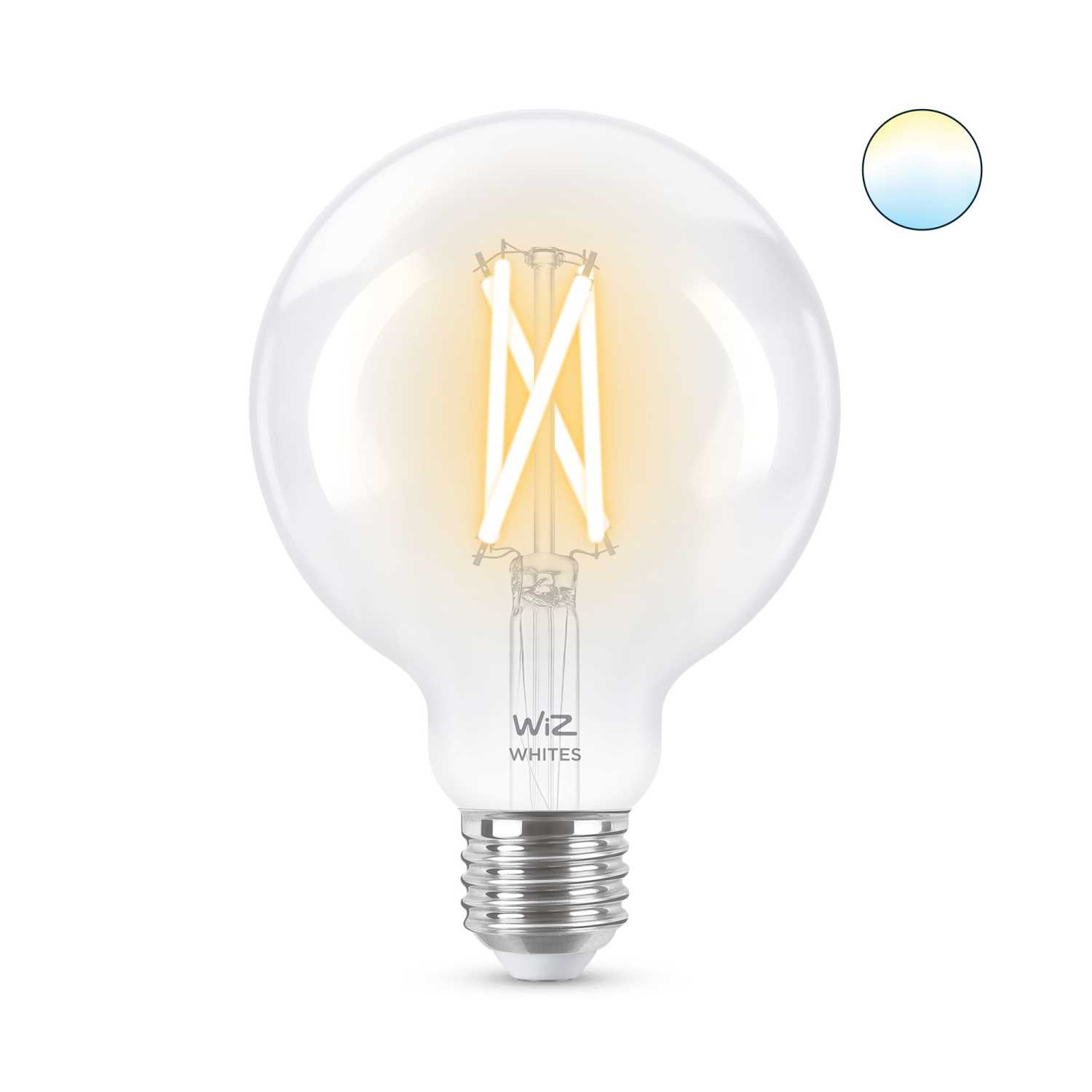 

Умная лампочка WiZ Wi-Fi BLE 60W G95 E27, белый свет