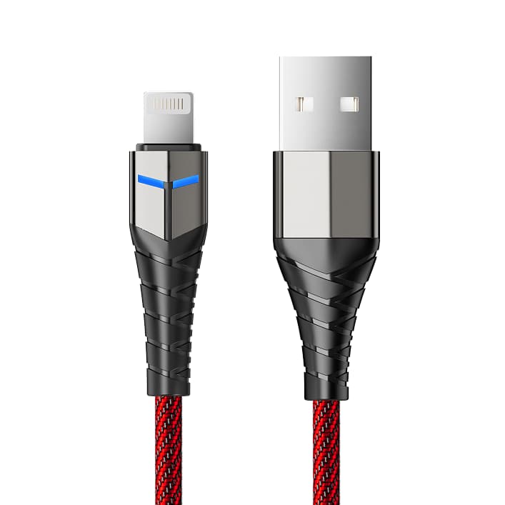 Accesstyle Кабель Accesstyle AL24-F100LED USB-Lighting 1м Red-Black
